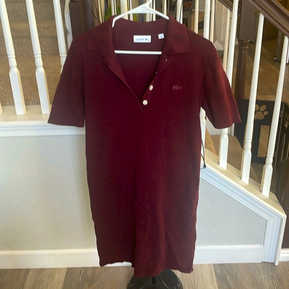 LACOSTE WOMEN'S SLIM FIT STRETCH MINI PIQUÉ POLO DRESS - Picture 1 of 3